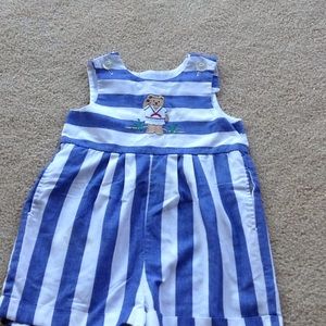 Boys stripe romper with bear also vintage